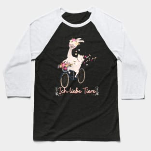 Alpaka Fahrrad Liebe Tiere Prinzessin Blumen Süß.png Baseball T-Shirt